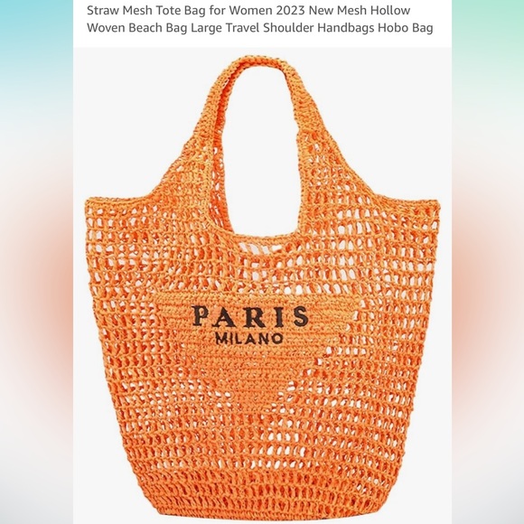 Orange Mesh Tote Bag from Amazon - Picture 2 of 4